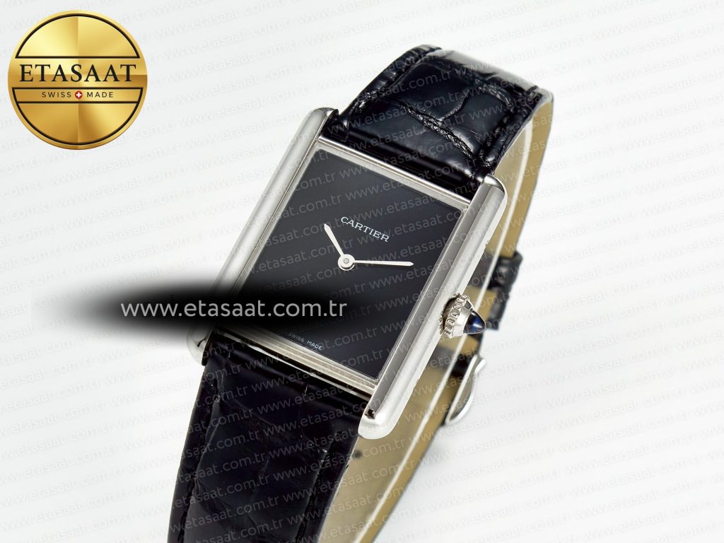 tank must large ss 33 7mm drf 11 best edition black dial on black leather strap swiss quartz1