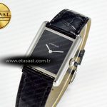 Cartier Tank Must Large Black Leather Strap Swiss Quartz