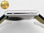 Cartier Tank Must Large SS 33.7mm DRF 1:1 Best Edition White Dial Diamonds Bezel on Black Calfskin Strap Swiss Quartz - Görsel 12