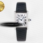 Cartier Tank Must Büyük 33.7mm Drf Beyaz Kadran Quartz Ss Eta Saat - Görsel 3 - 1:1 Süper Klon Saat
