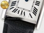 Cartier Tank Must Large SS 33.7mm DRF 1:1 Best Edition White Dial on Black Leather Strap Swiss Quartz - Görsel 11