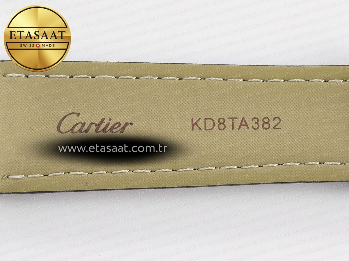 Cartier Tank Must Large SS 33.7mm DRF 1:1 Best Edition White Dial on Black Leather Strap Swiss Quartz - Görsel 19