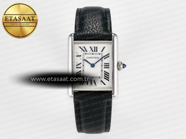 Cartier Tank Must Büyük 33.7mm Drf Beyaz Kadran Quartz Eta Saat - 1:1 Süper Klon Replika Saat