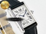 Cartier Tank Must Large SS 33.7mm DRF 1:1 Best Edition White Dial on Black Leather Strap Swiss Quartz - Görsel 5