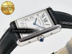 Cartier Tank Must Large SS 33.7mm DRF 1:1 Best Edition White Dial on Black Leather Strap Swiss Quartz - Görsel 6