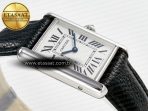 Cartier Tank Must Large SS 33.7mm DRF 1:1 Best Edition White Dial on Black Leather Strap Swiss Quartz - Görsel 7