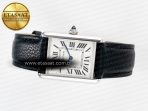 Cartier Tank Must Large SS 33.7mm DRF 1:1 Best Edition White Dial on Black Leather Strap Swiss Quartz - Görsel 9