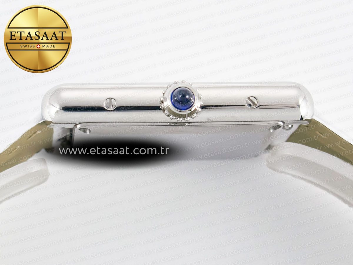 Cartier Tank Must Large SS 33.7mm DRF 1:1 Best Edition White Dial on White Leather Strap Swiss Quartz - Görsel 13