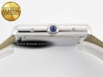 Cartier Tank Must Large SS 33.7mm DRF 1:1 Best Edition White Dial on White Leather Strap Swiss Quartz - Görsel 13