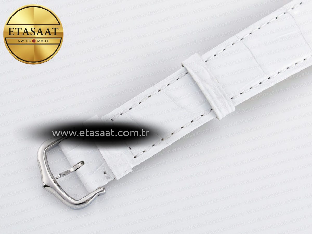 Cartier Tank Must Large SS 33.7mm DRF 1:1 Best Edition White Dial on White Leather Strap Swiss Quartz - Görsel 17