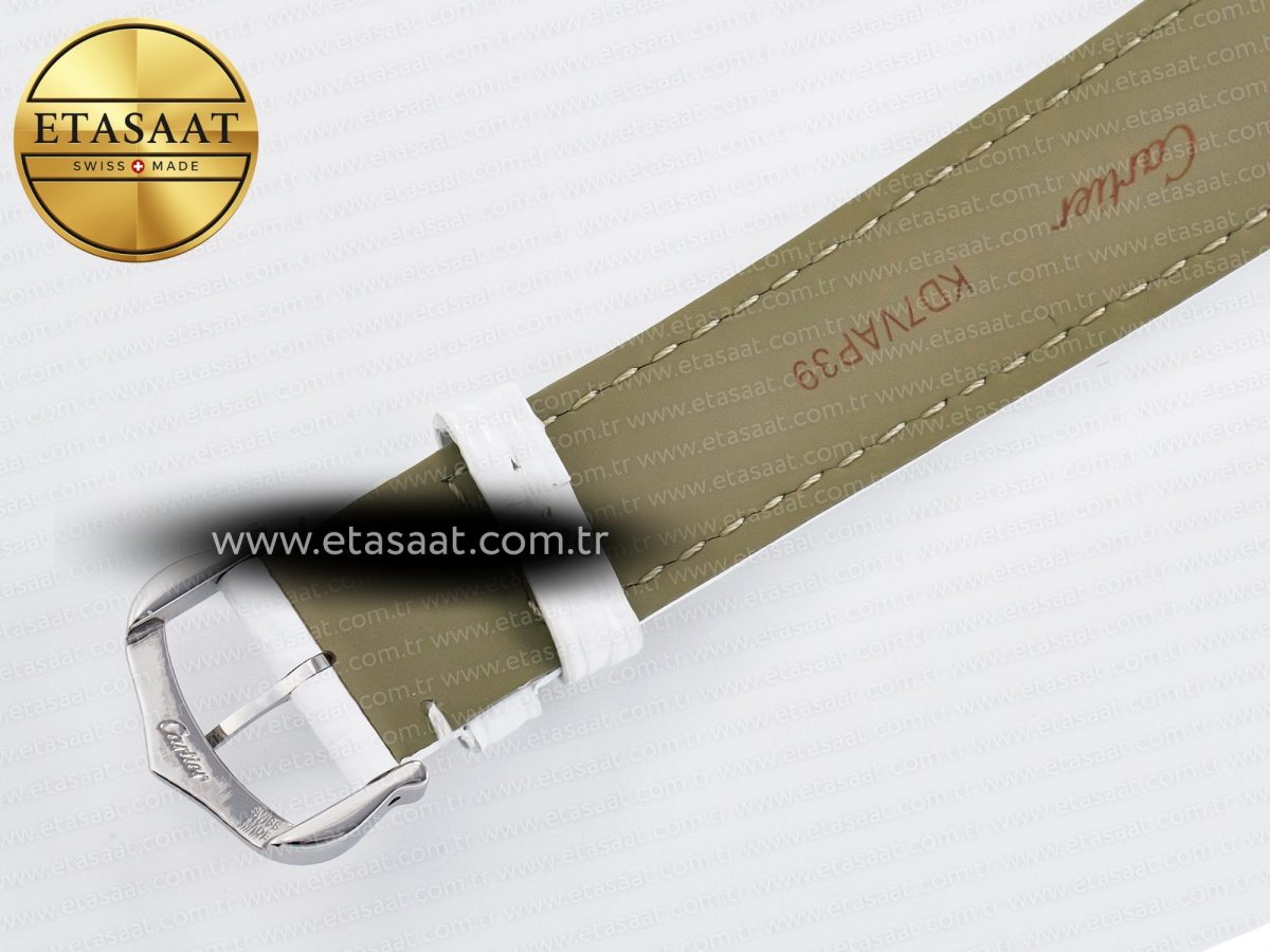 Cartier Tank Must Large SS 33.7mm DRF 1:1 Best Edition White Dial on White Leather Strap Swiss Quartz - Görsel 18