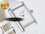 Cartier Tank Must Large SS 33.7mm DRF 1:1 Best Edition White Dial on White Leather Strap Swiss Quartz - Görsel 5