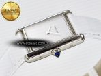 Cartier Tank Must Large SS 33.7mm DRF 1:1 Best Edition White Dial on White Leather Strap Swiss Quartz - Görsel 6