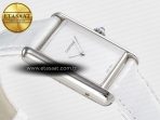 Cartier Tank Must Large SS 33.7mm DRF 1:1 Best Edition White Dial on White Leather Strap Swiss Quartz - Görsel 7