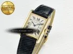 Cartier Tank Must Large YG 33.7mm DRF 1:1 Best Edition YG Dial on Black Leather Strap Swiss Quartz