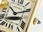 Cartier Tank Must Large YG 33.7mm DRF 1:1 Best Edition YG Dial on Black Leather Strap Swiss Quartz - Görsel 10