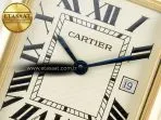 Cartier Tank Must Large YG 33.7mm DRF 1:1 Best Edition YG Dial on Black Leather Strap Swiss Quartz - Görsel 11