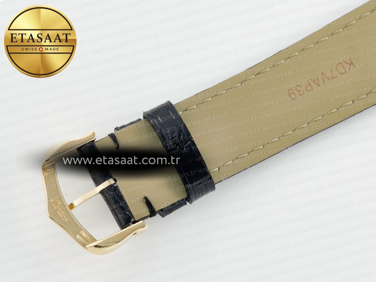Cartier Tank Must Large YG 33.7mm DRF 1:1 Best Edition YG Dial on Black Leather Strap Swiss Quartz - Görsel 19