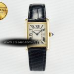Cartier Tank Must Büyük YG 33.7mm Drf Altın Kadran Quartz Eta Saat - Görsel 3 - 1:1 Süper Klon Saat