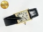 Cartier Tank Must Large YG 33.7mm DRF 1:1 Best Edition YG Dial on Black Leather Strap Swiss Quartz - Görsel 8