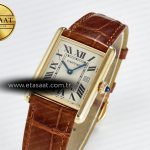 Cartier Tank Must Large YG 33.7mm DRF 1:1 Best Edition YG Dial on Black Leather Strap Swiss Quartz