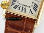 Cartier Tank Must Large YG 33.7mm DRF 1:1 Best Edition YG Dial on Black Leather Strap Swiss Quartz - Görsel 12