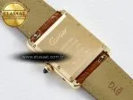 Cartier Tank Must Large YG 33.7mm DRF 1:1 Best Edition YG Dial on Black Leather Strap Swiss Quartz - Görsel 16