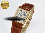 Cartier Tank Must Large YG 33.7mm DRF 1:1 Best Edition YG Dial on Black Leather Strap Swiss Quartz - Görsel 2
