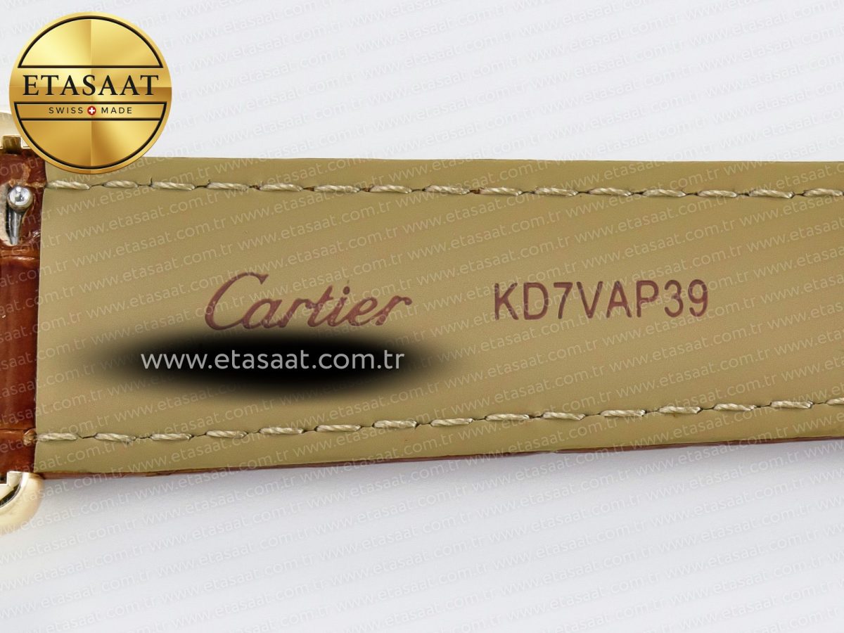 Cartier Tank Must Large YG 33.7mm DRF 1:1 Best Edition YG Dial on Black Leather Strap Swiss Quartz - Görsel 20