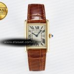 Cartier Tank Must Büyük YG 33.7mm Drf Altın Kadran 11 Eta Saat - Görsel 3 - 1:1 Süper Klon Saat