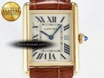 Cartier Tank Must Large YG 33.7mm DRF 1:1 Best Edition YG Dial on Black Leather Strap Swiss Quartz - Görsel 4