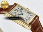 Cartier Tank Must Large YG 33.7mm DRF 1:1 Best Edition YG Dial on Black Leather Strap Swiss Quartz - Görsel 7