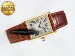 Cartier Tank Must Large YG 33.7mm DRF 1:1 Best Edition YG Dial on Black Leather Strap Swiss Quartz - Görsel 8