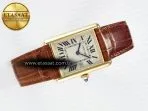 Cartier Tank Must Large YG 33.7mm DRF 1:1 Best Edition YG Dial on Black Leather Strap Swiss Quartz - Görsel 8