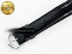 Cartier Tank Must Small SS 29mm DRF 1:1 Best Edition Black Dial on Black Leather Strap Swiss Quartz - Görsel 17