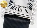 Cartier Tank Must Small SS 29mm DRF 1:1 Best Edition White Dial Diamonds Bezel on Black Calfskin Strap Swiss Quartz - Görsel 11