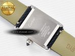 Cartier Tank Must Small SS 29mm DRF 1:1 Best Edition White Dial Diamonds Bezel on Black Calfskin Strap Swiss Quartz - Görsel 15