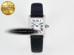 Cartier Tank Must Small SS 29mm DRF 1:1 Best Edition White Dial Diamonds Bezel on Black Calfskin Strap Swiss Quartz - Görsel 3