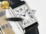 Cartier Tank Must Small SS 29mm DRF 1:1 Best Edition White Dial on Black Leather Strap Swiss Quartz - Görsel 5