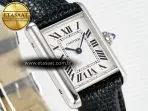 Cartier Tank Must Small SS 29mm DRF 1:1 Best Edition White Dial on Black Leather Strap Swiss Quartz - Görsel 5