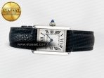 Cartier Tank Must Small SS 29mm DRF 1:1 Best Edition White Dial on Black Leather Strap Swiss Quartz - Görsel 9