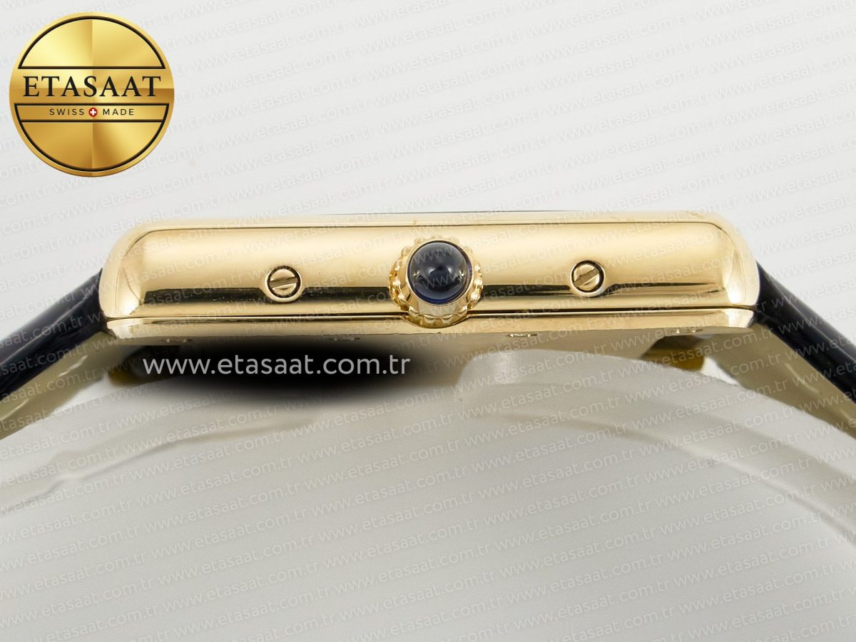Cartier Tank Must Small YG 29mm DRF 1:1 Best Edition YG Dial on Black Leather Strap Swiss Quartz - Görsel 13