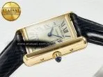 Cartier Tank Must Small YG 29mm DRF 1:1 Best Edition YG Dial on Black Leather Strap Swiss Quartz - Görsel 6