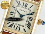 Cartier Tank Must Small YG 29mm DRF 1:1 Best Edition YG Dial on Brown Leather Strap Swiss Quartz - Görsel 10