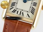Cartier Tank Must Small YG 29mm DRF 1:1 Best Edition YG Dial on Brown Leather Strap Swiss Quartz - Görsel 11