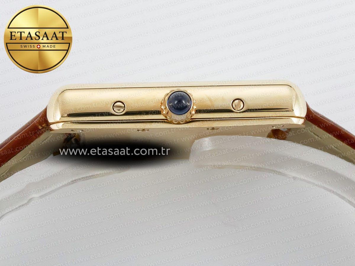 Cartier Tank Must Small YG 29mm DRF 1:1 Best Edition YG Dial on Brown Leather Strap Swiss Quartz - Görsel 13