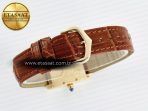 Cartier Tank Must Small YG 29mm DRF 1:1 Best Edition YG Dial on Brown Leather Strap Swiss Quartz - Görsel 14