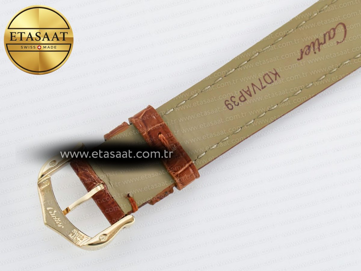 Cartier Tank Must Small YG 29mm DRF 1:1 Best Edition YG Dial on Brown Leather Strap Swiss Quartz - Görsel 18