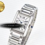 Cartier Tank Must SS 33.7mm DRF 1:1 Best Edition White Dial on SS Bracelet Jap Quartz