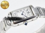Cartier Tank Must SS 33.7mm DRF 1:1 Best Edition White Dial on SS Bracelet Jap Quartz - Görsel 6